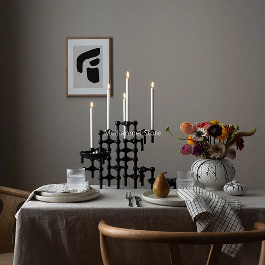 Add Elegance with the Molecular Structure Metal Candle Holder