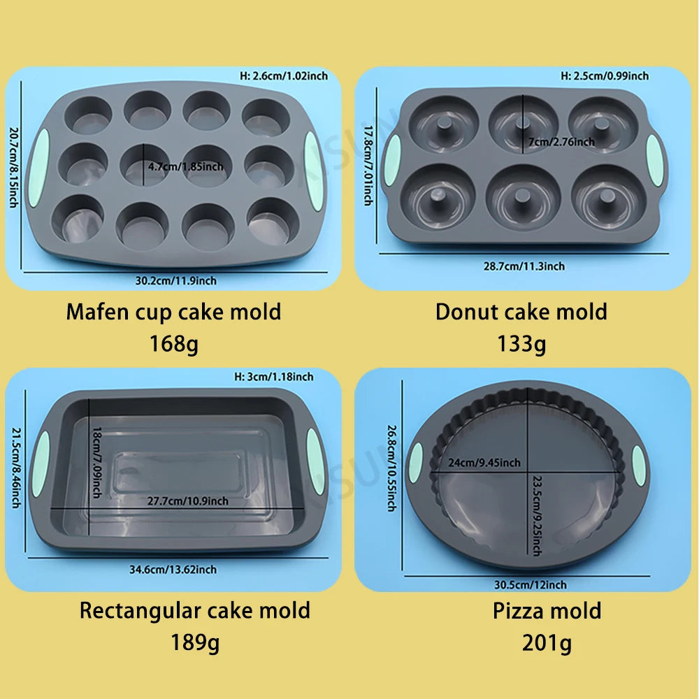 Heat-Resistant Silicone Loaf & Muffin Pan Set – Bakeware