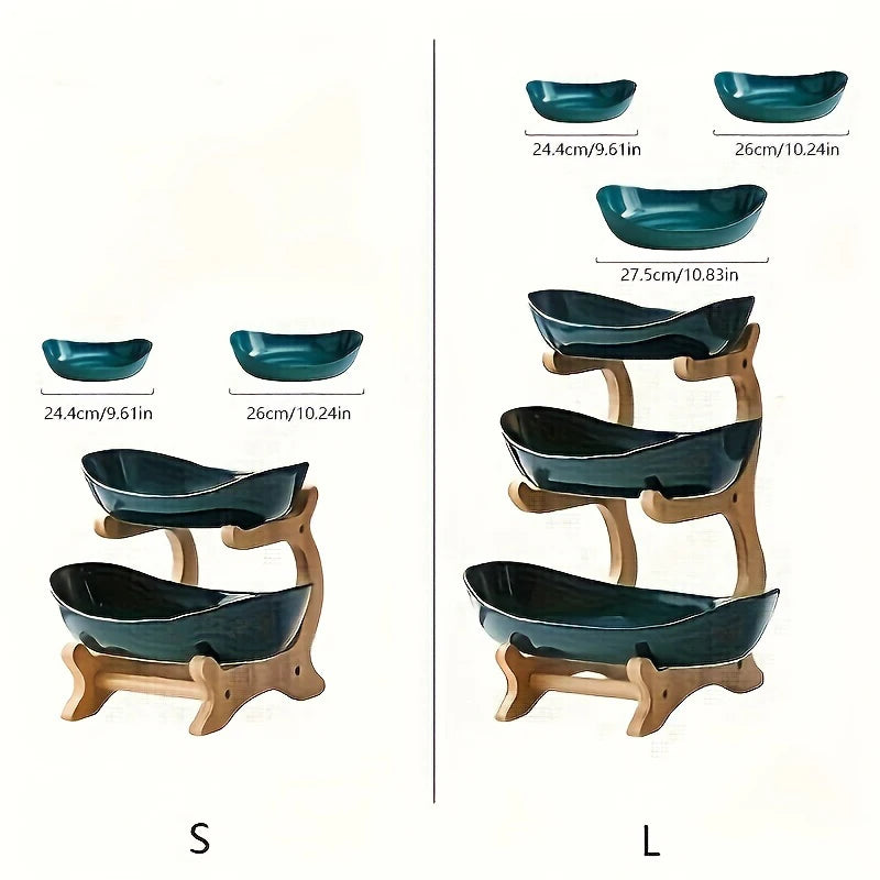 Wooden Fruit Bowl with Partitions