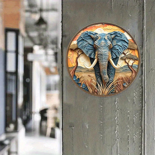 Add a Touch of Elegance with the 8x8 Faux Origami Elephant Metal Sign