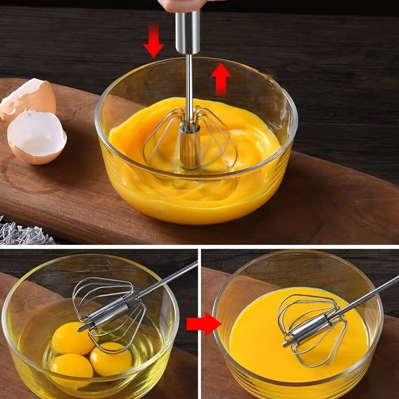 Stainless Steel Egg Whisk – Manual Beater & Mixer