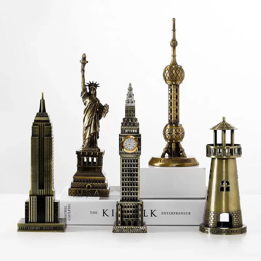 Architectural Miniature Models – Eiffel Tower & Statue of Liberty Decor