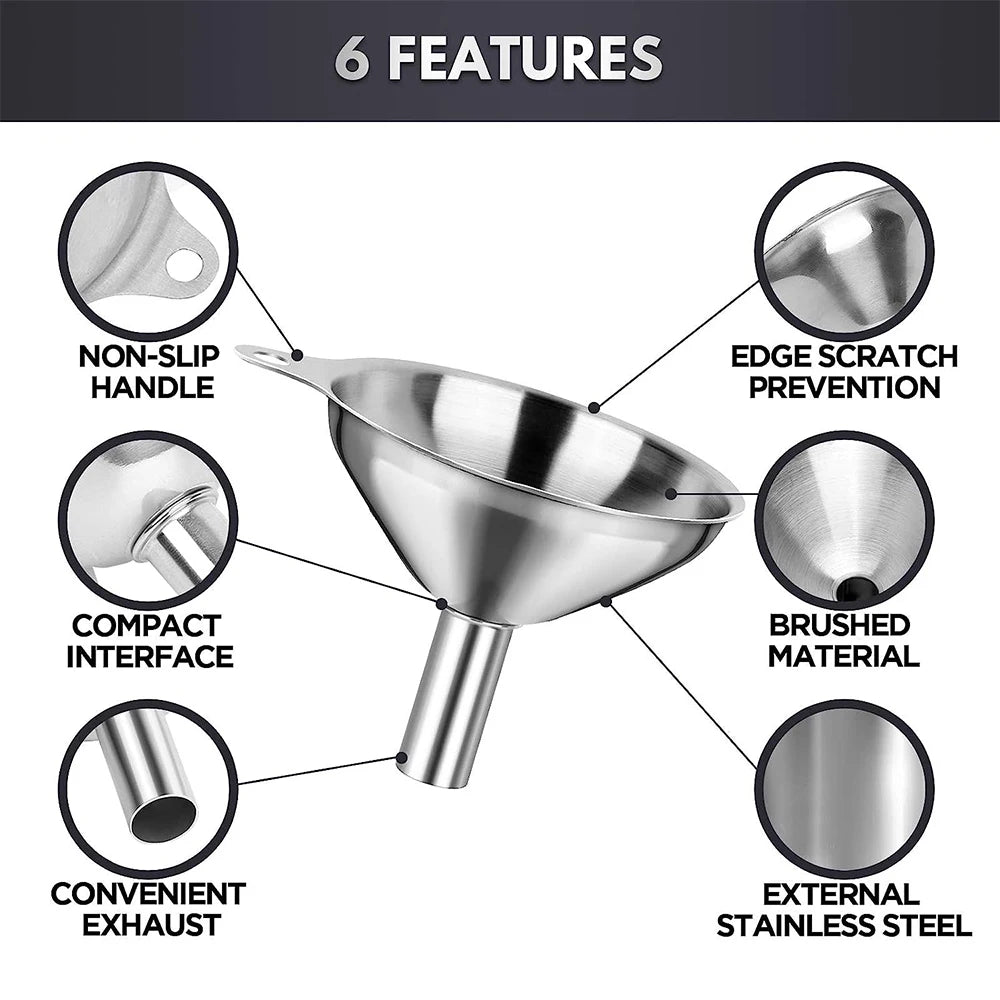 3/5 Pcs Stainless Steel Kitchen Funnel Set