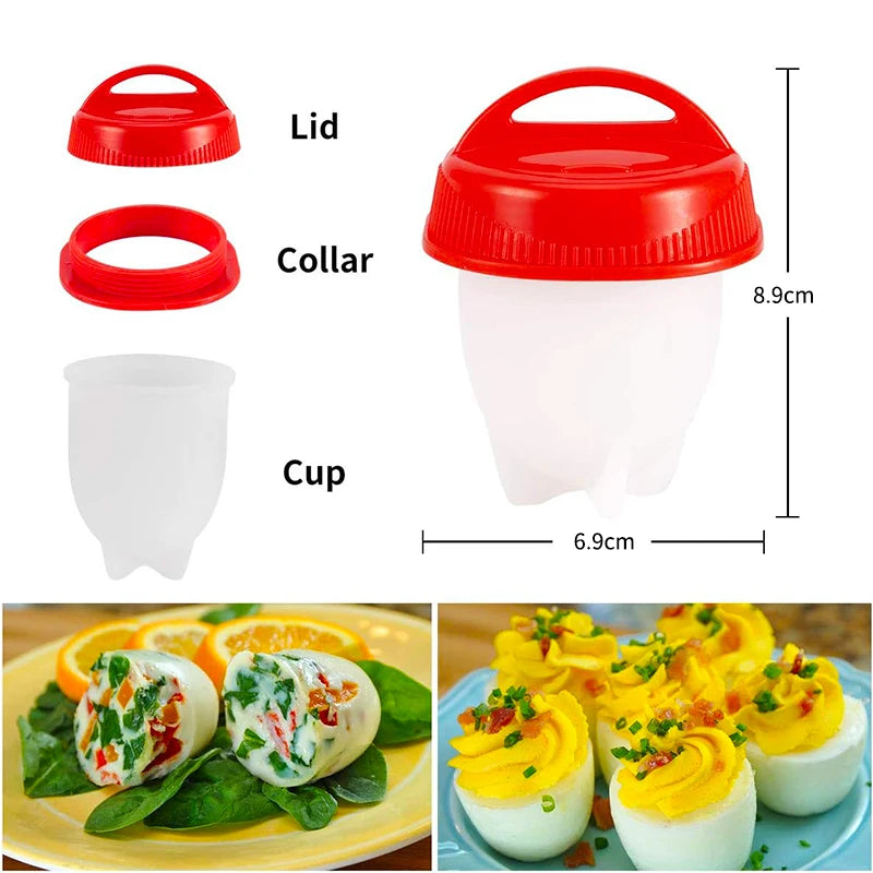 3/6pcs BPA-Free Silicone Egg Boiler Steamer Cups – Non-Stick Poacher