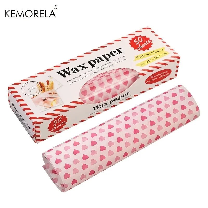 KEMORELA 50Pcs Wax Paper Food Wrappers – Grease Paper