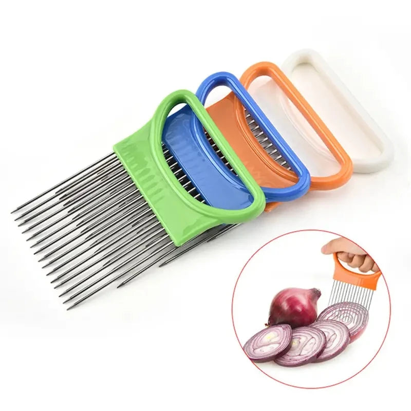 Colorful Onion Slicer – Stainless Steel Kitchen Holder