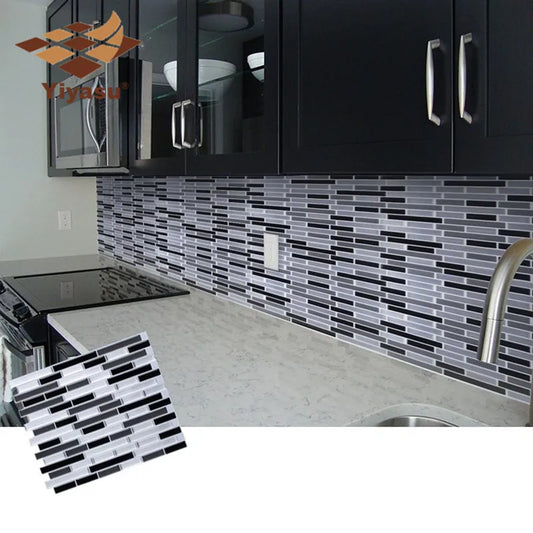 Mosaic Self Adhesive Tile Wall Sticker Backsplash Vinyl Bathroom Kitchen DIY Home Decor