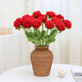 Load image into Gallery viewer, Artificial Flower without Vase, 9 Counts Creative DIY Handwoven Knitted Faux Rose Flowers Bouquet, Decorative Flower for Home De
