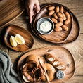 Load image into Gallery viewer, Round Wooden Serving Tray for Snacks
