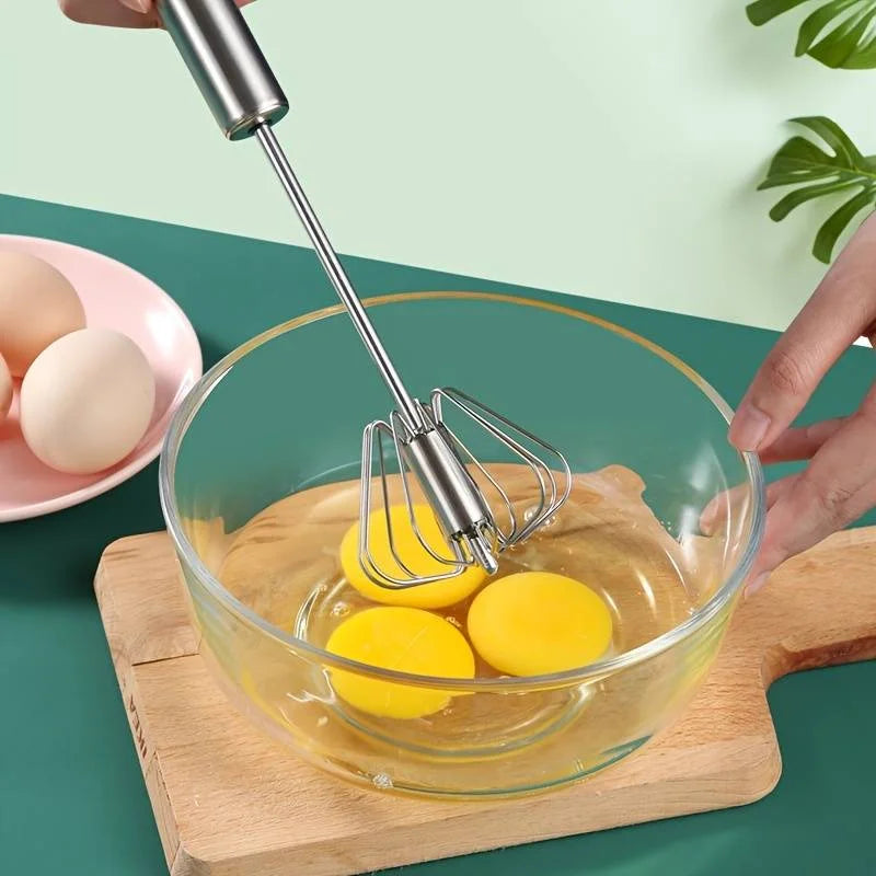 Stainless Steel Egg Whisk – Manual Beater & Mixer