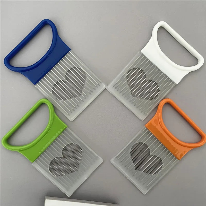 Colorful Onion Slicer – Stainless Steel Kitchen Holder