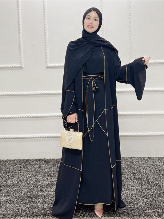 3 Piece Abaya Sets Hijab Modest Dress